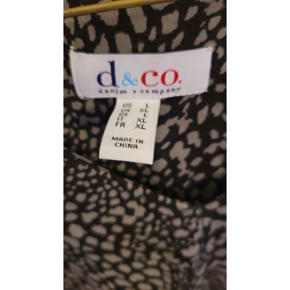 Denim & Company leopard top L - Picture 2 of 5